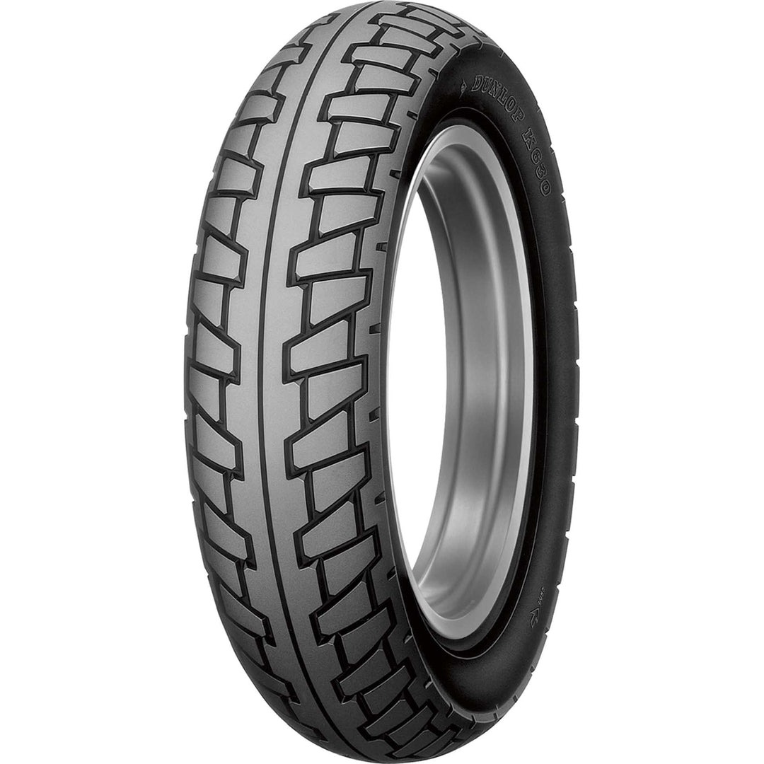 Dunlop K630 Motorcycle Tire Front - Angled Side View