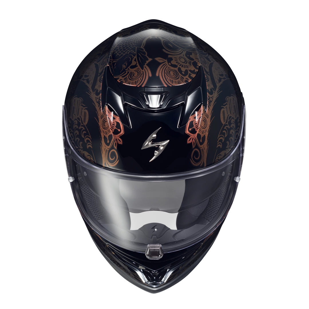 SCORPION EXO EXO-T520 Nama-Sushi Helmet Black/Chameleon - Front Top View