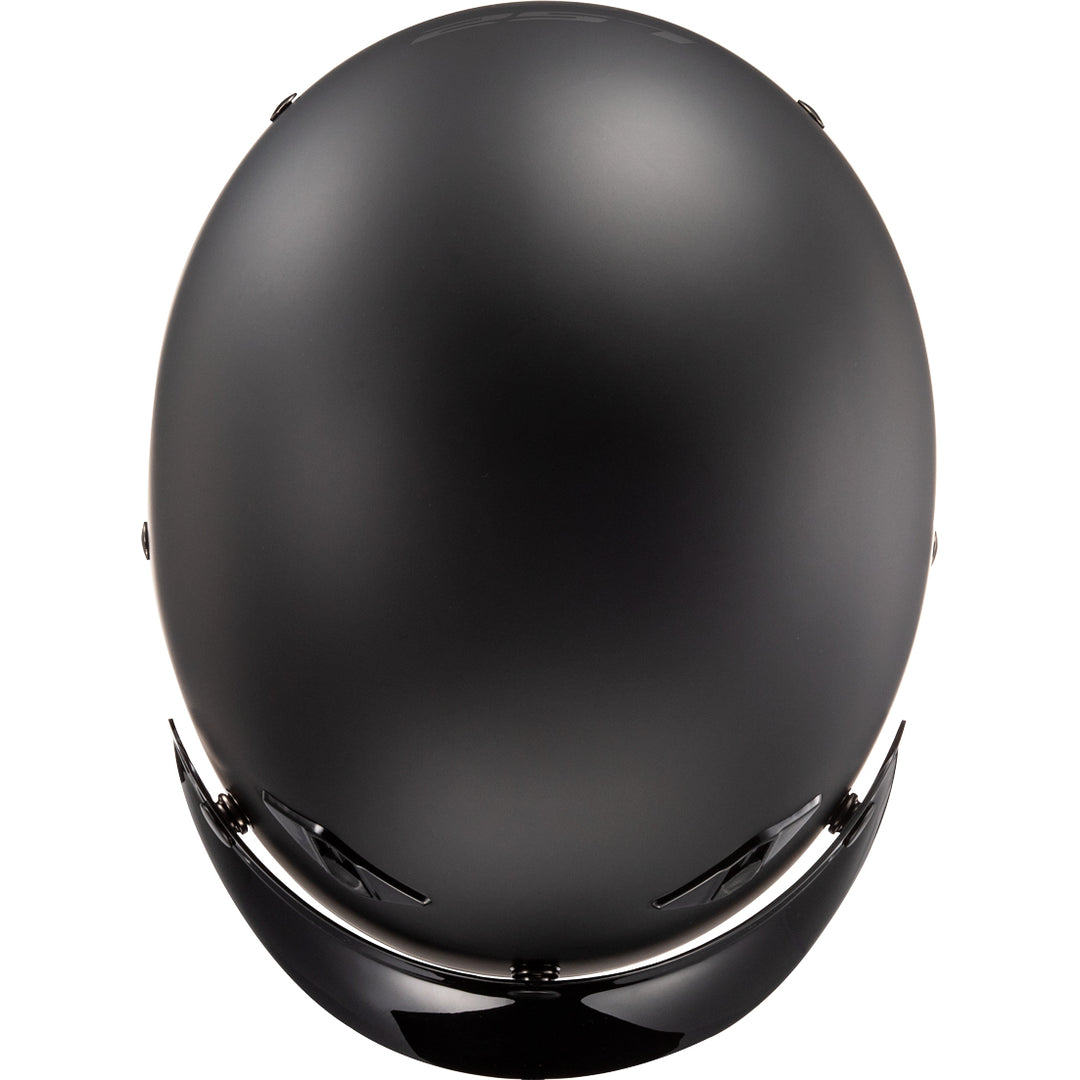 LS2 Helmets Bagger Solid Motorcycle Half Helmet Matte Black - Top View