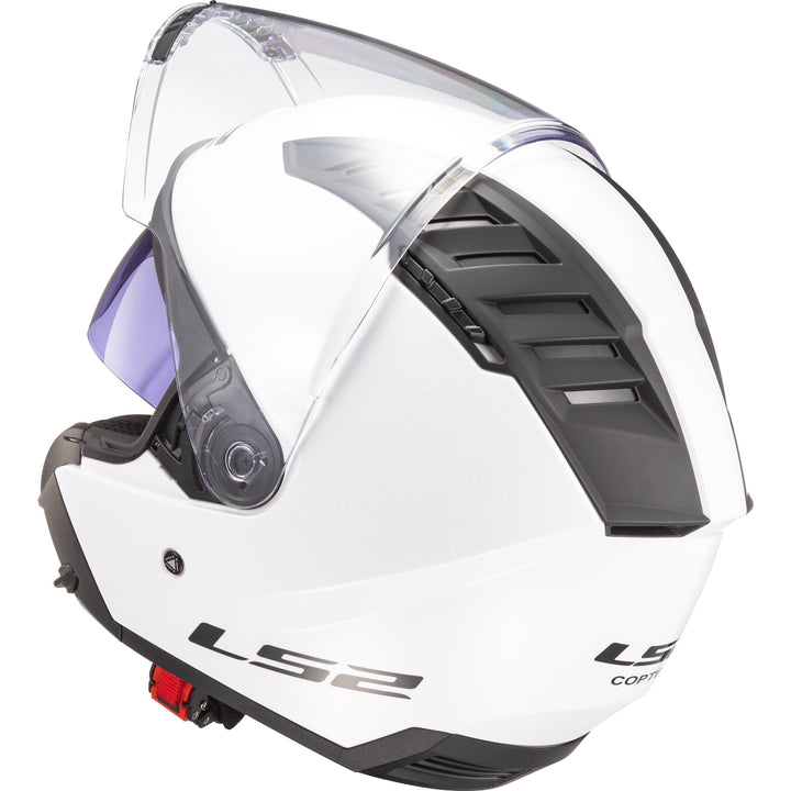 LS2 Helmets Copter Solid Motorcycle Open Face & 3/4 Helmet Gloss White - Angled Left Side View with Faceshield Raised