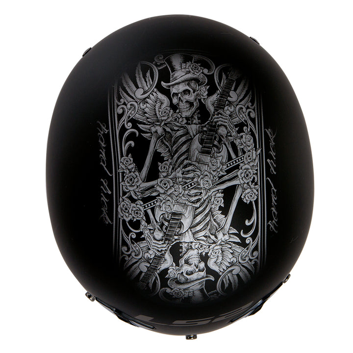 LS2 Helmets Bagger Hard Luck Motorcycle Half Helmet Matte Black - Top Design