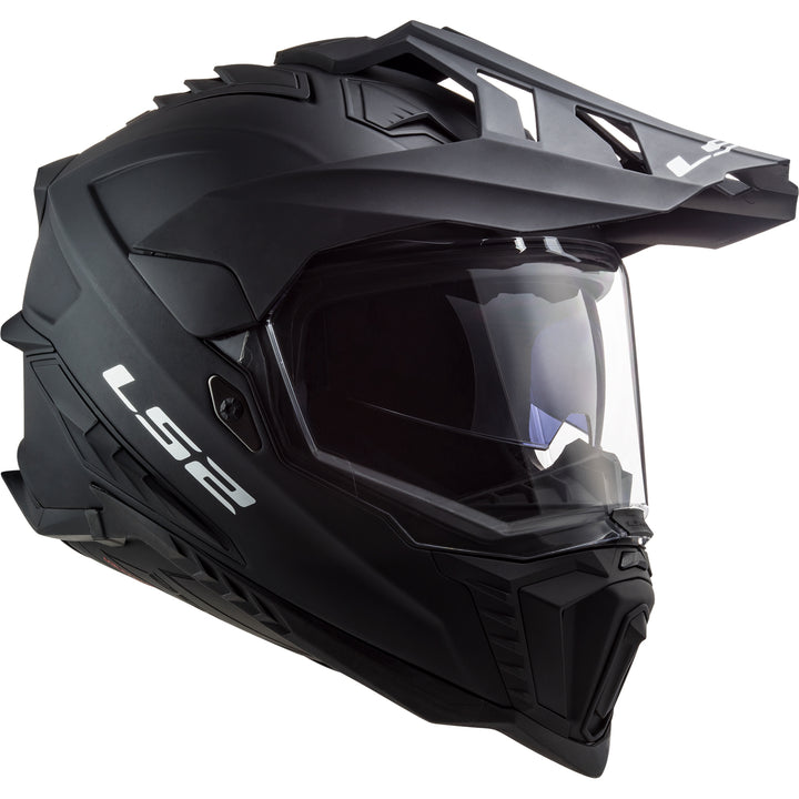 LS2 Helmets Explorer XT Solid Motorcycle Dual Sport Helmet Matte Black - Front Right Side View