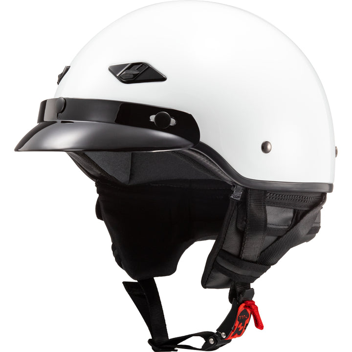 LS2 Helmets Bagger Solid Motorcycle Half Helmet Gloss Pearl White - Front Left Side View