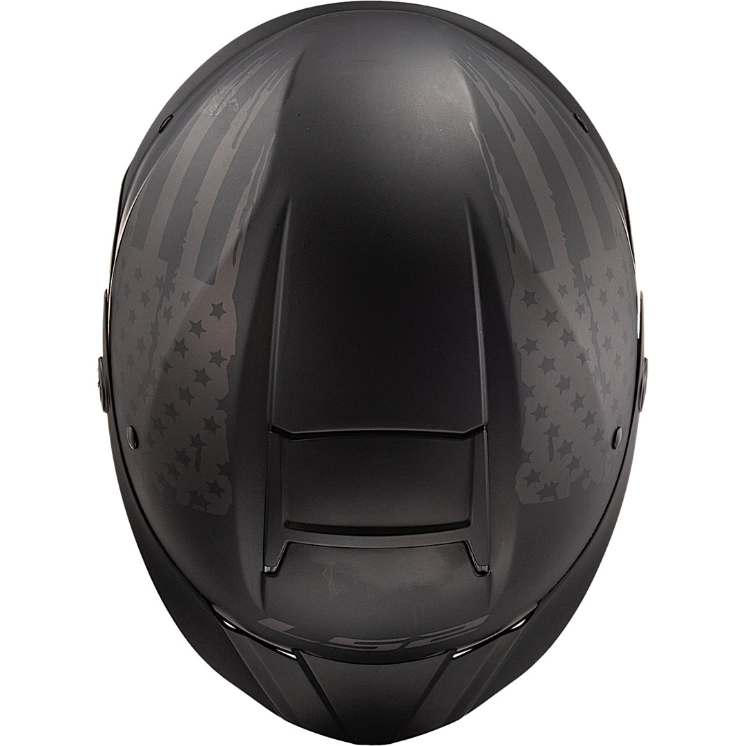 LS2 Helmets Rebellion 1812 Motorcycle Half Helmet Matte Black - Top View