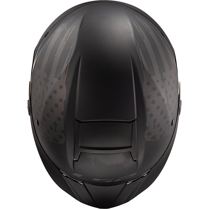 LS2 Helmets Rebellion 1812 Motorcycle Half Helmet Matte Black - Top View