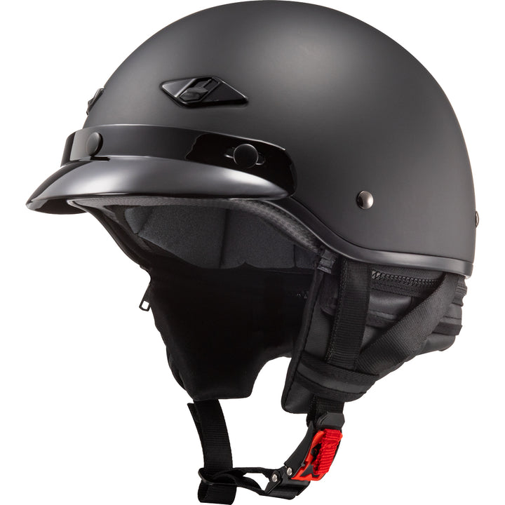 LS2 Helmets Bagger Hard Luck Motorcycle Half Helmet Matte Black - Front Side View