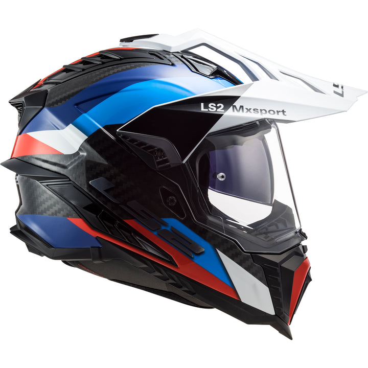LS2 Helmets Explorer C Frontier Motorcycle Dual Sport Helmet Black/Blue - Right Side View
