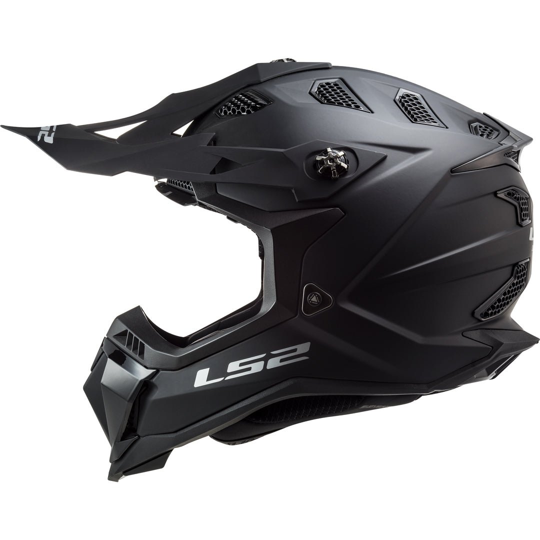 LS2 Helmets Subverter EVO Solid Motorcycle Off Road Helmet Matte Black - Left Side View