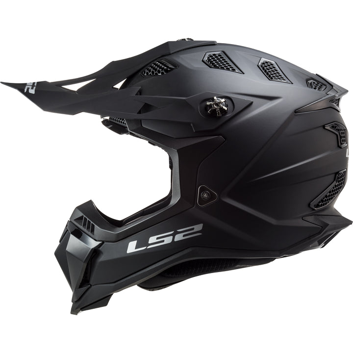 LS2 Helmets Subverter EVO Solid Motorcycle Off Road Helmet Matte Black - Left Side View