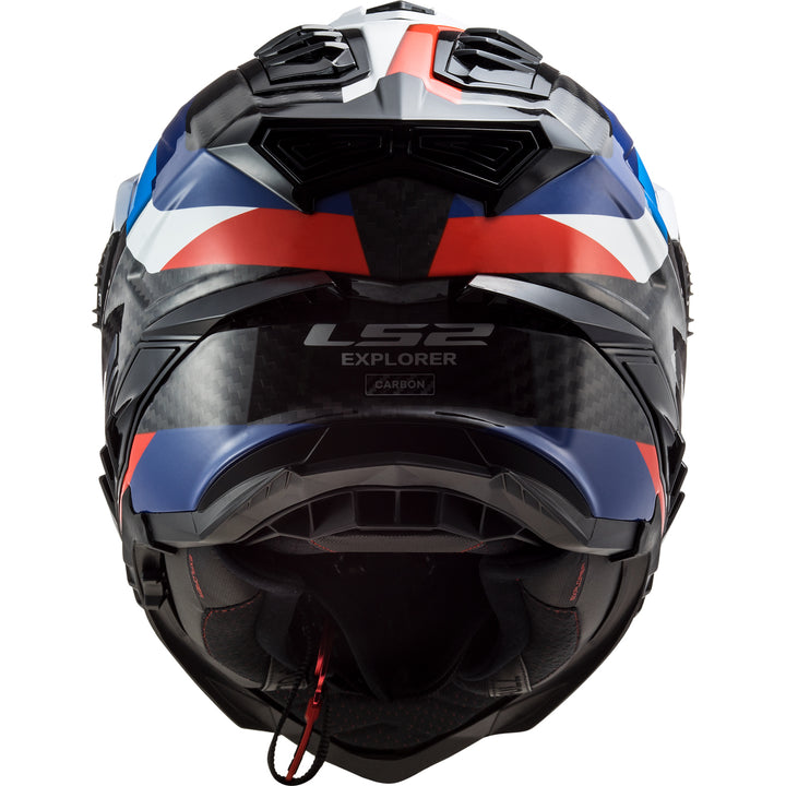 LS2 Helmets Explorer C Frontier Motorcycle Dual Sport Helmet Black/Blue - Rear View