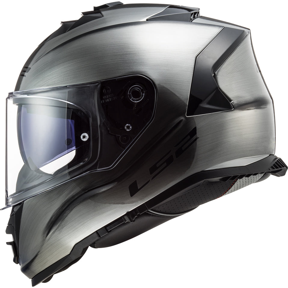 LS2 Helmets Assault Solid Motorcycle Full Face Helmet Brushed Alloy - Side View
