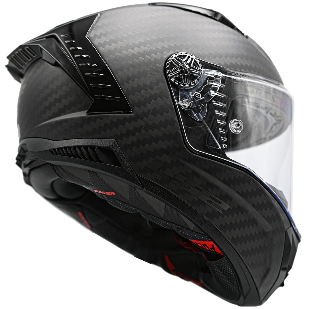 LS2 Helmets Thunder C Solid Motorcycle Full Face Helmet Matte Carbon - Angled Right Side View
