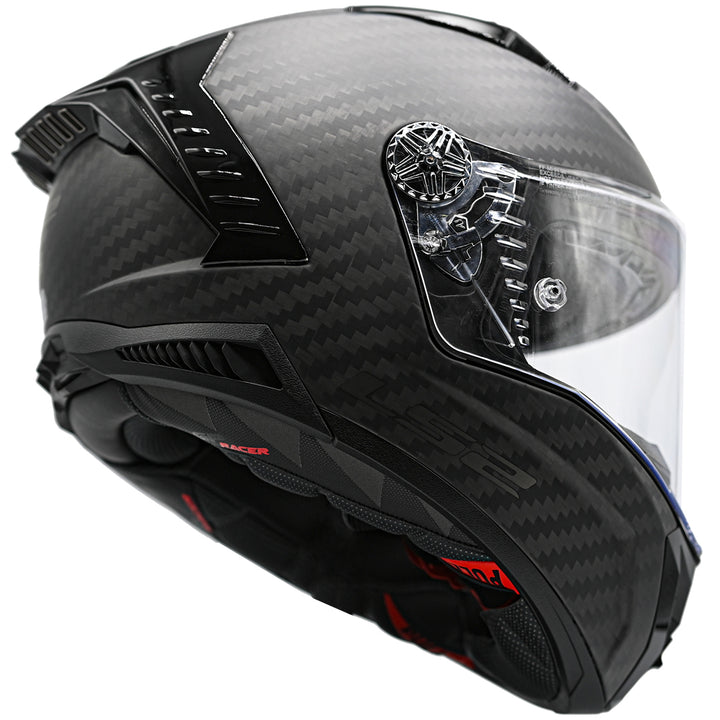 LS2 Helmets Thunder C Solid Motorcycle Full Face Helmet Matte Carbon - Angled Right Side View