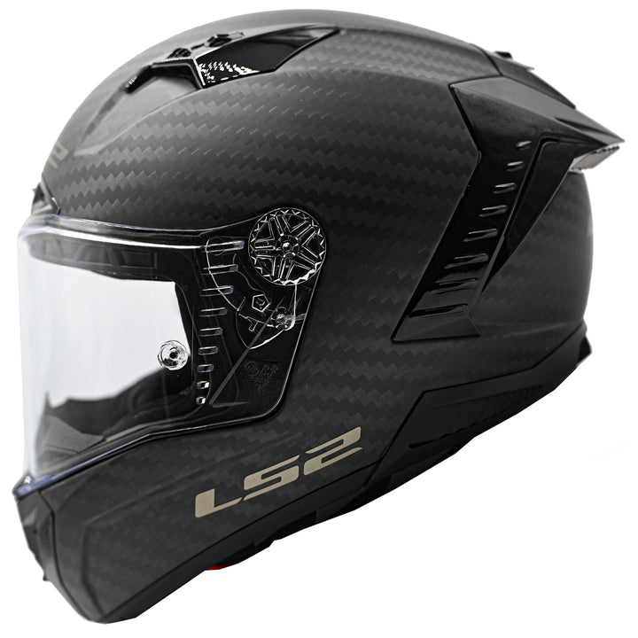 LS2 Helmets Thunder C Solid Motorcycle Full Face Helmet Matte Carbon - Left Side View