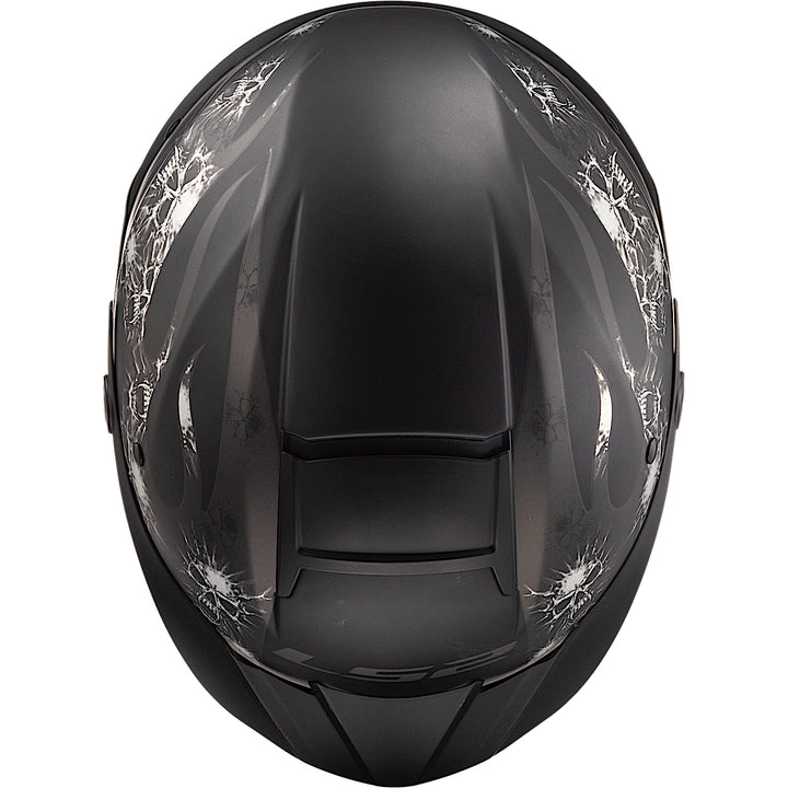 LS2 Helmets Rebellion Bones Motorcycle Half Helmet Matte Black - Top View