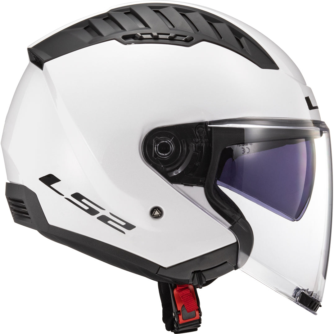LS2 Helmets Copter Solid Motorcycle Open Face & 3/4 Helmet Gloss White - Right Side View