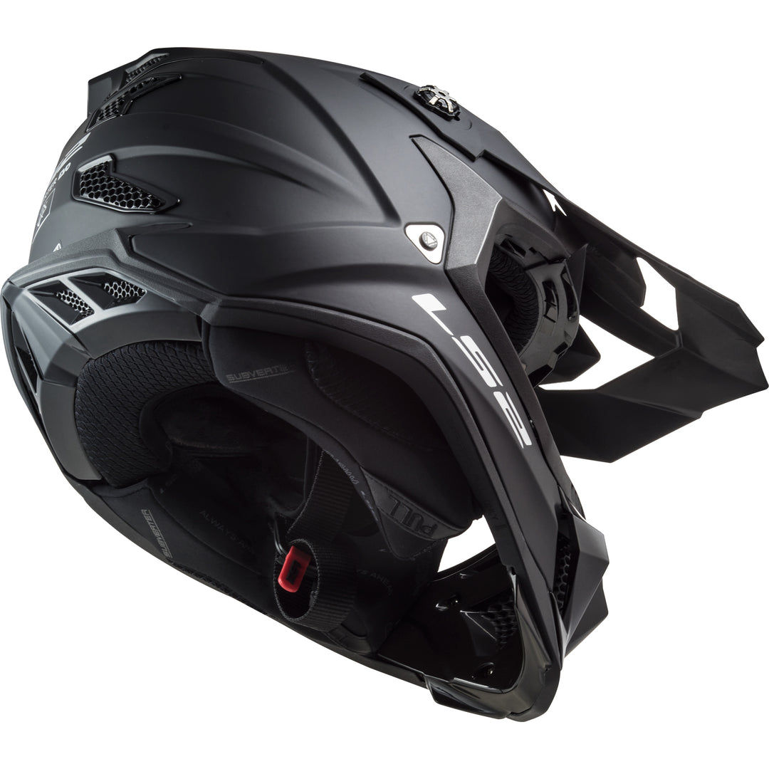 LS2 Helmets Subverter EVO Solid Motorcycle Off Road Helmet Matte Black - Angled Right Side View