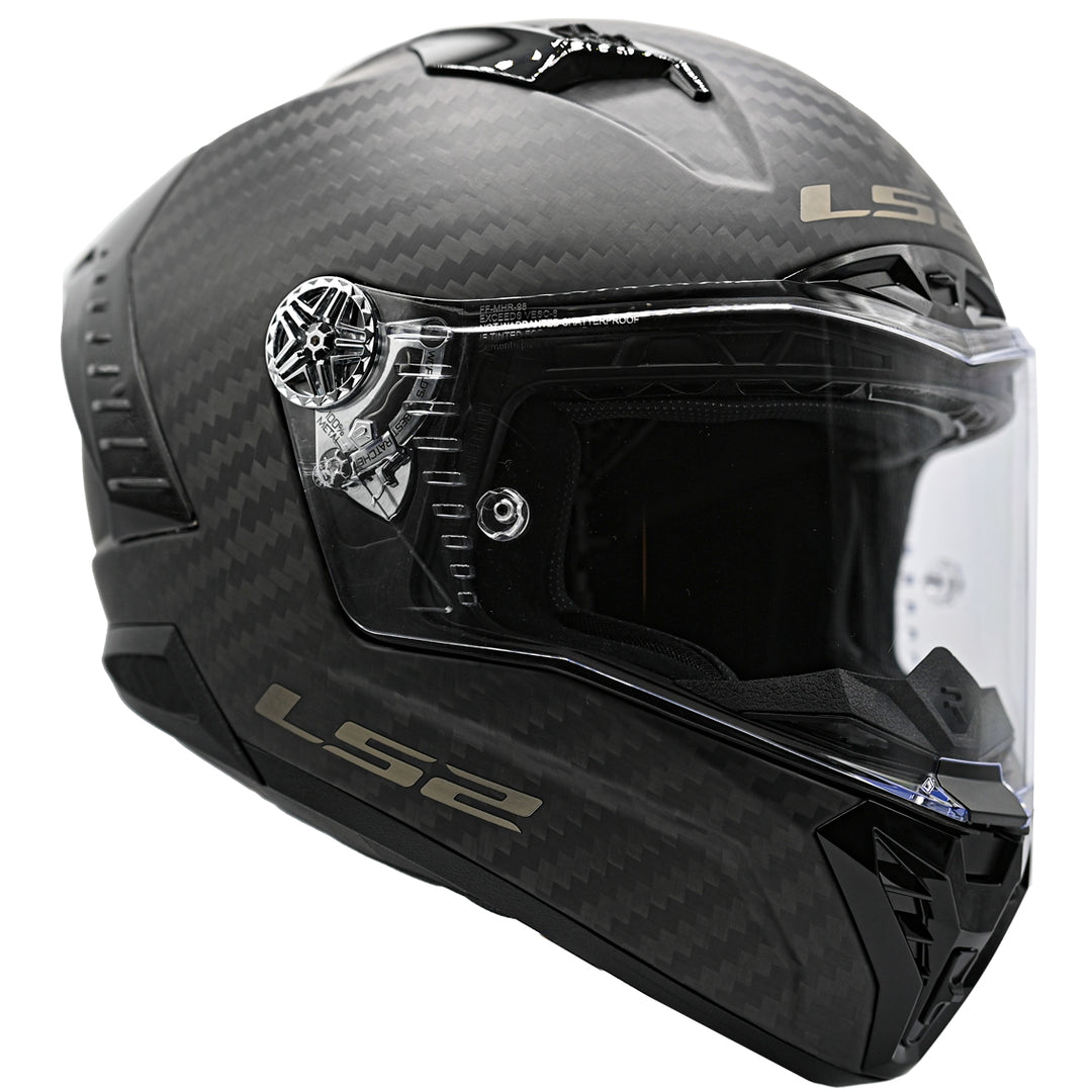LS2 Helmets Thunder C Solid Motorcycle Full Face Helmet Matte Carbon - Front Right Side View