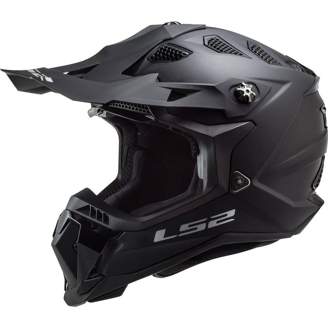 LS2 Helmets Subverter EVO Solid Motorcycle Off Road Helmet Matte Black - Front Left Side View