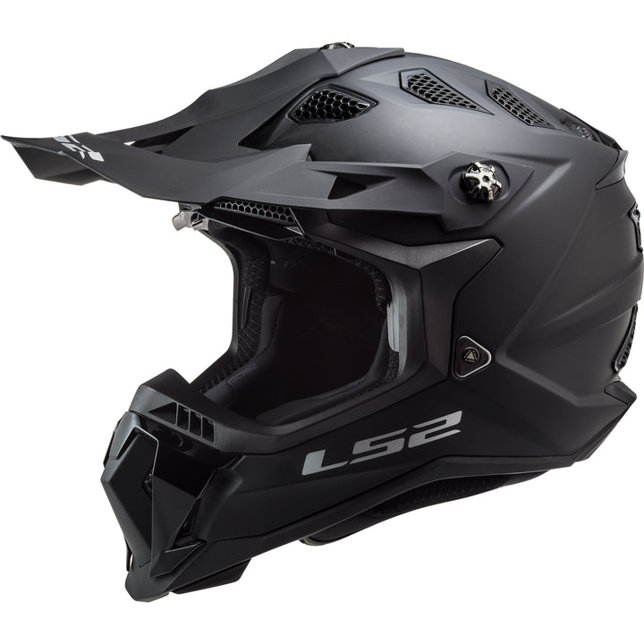 LS2 Helmets Subverter EVO Solid Motorcycle Off Road Helmet Matte Black - Front Left Side View