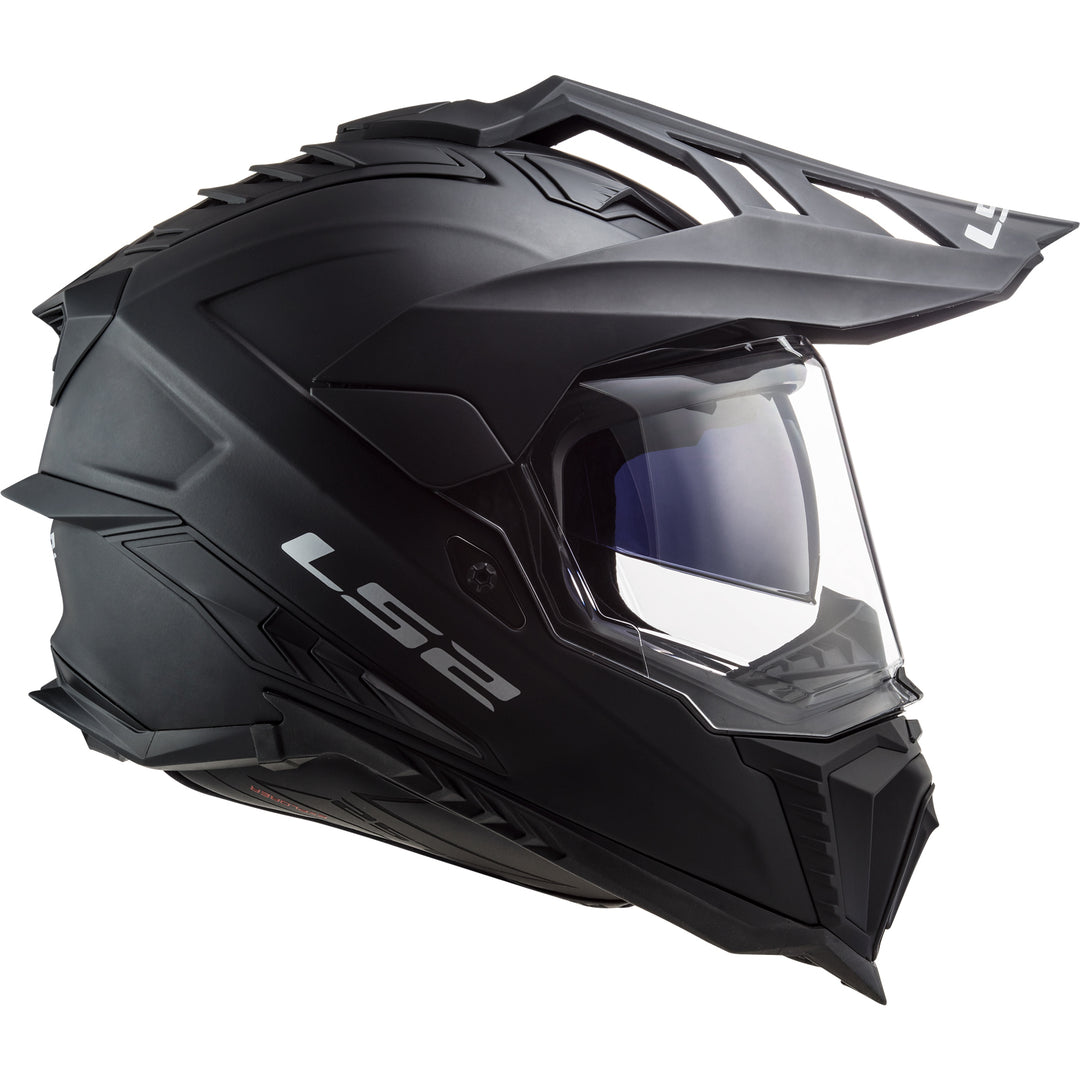 LS2 Helmets Explorer XT Solid Motorcycle Dual Sport Helmet Matte Black - Right Side View