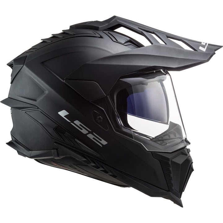 LS2 Helmets Explorer XT Solid Motorcycle Dual Sport Helmet Matte Black - Right Side View