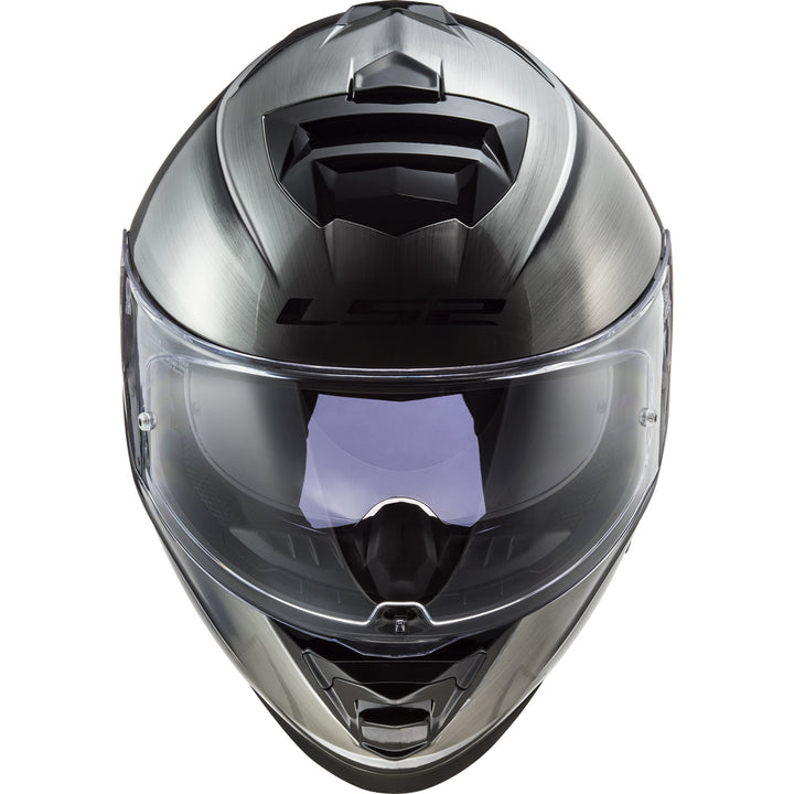 LS2 Helmets Assault Solid Motorcycle Full Face Helmet Brushed Alloy - Front View