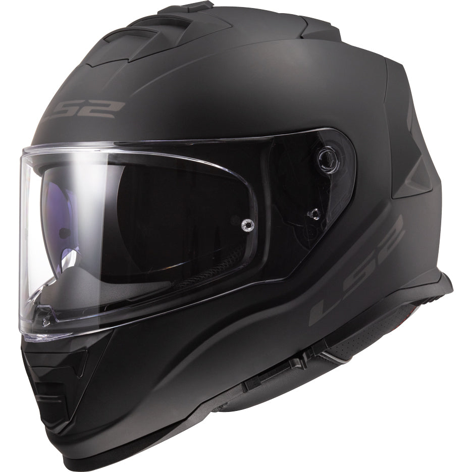 LS2 Helmets Assault Solid Motorcycle Full Face Helmet Matte Black - Front Side View