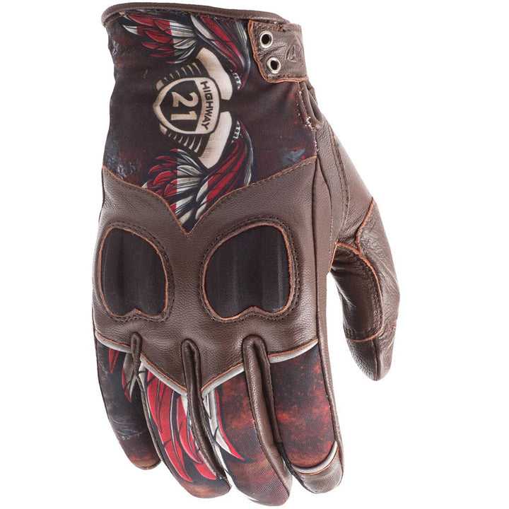 Highway 21 Vixen Women's Glove Liberty Brown - Back of Hand View