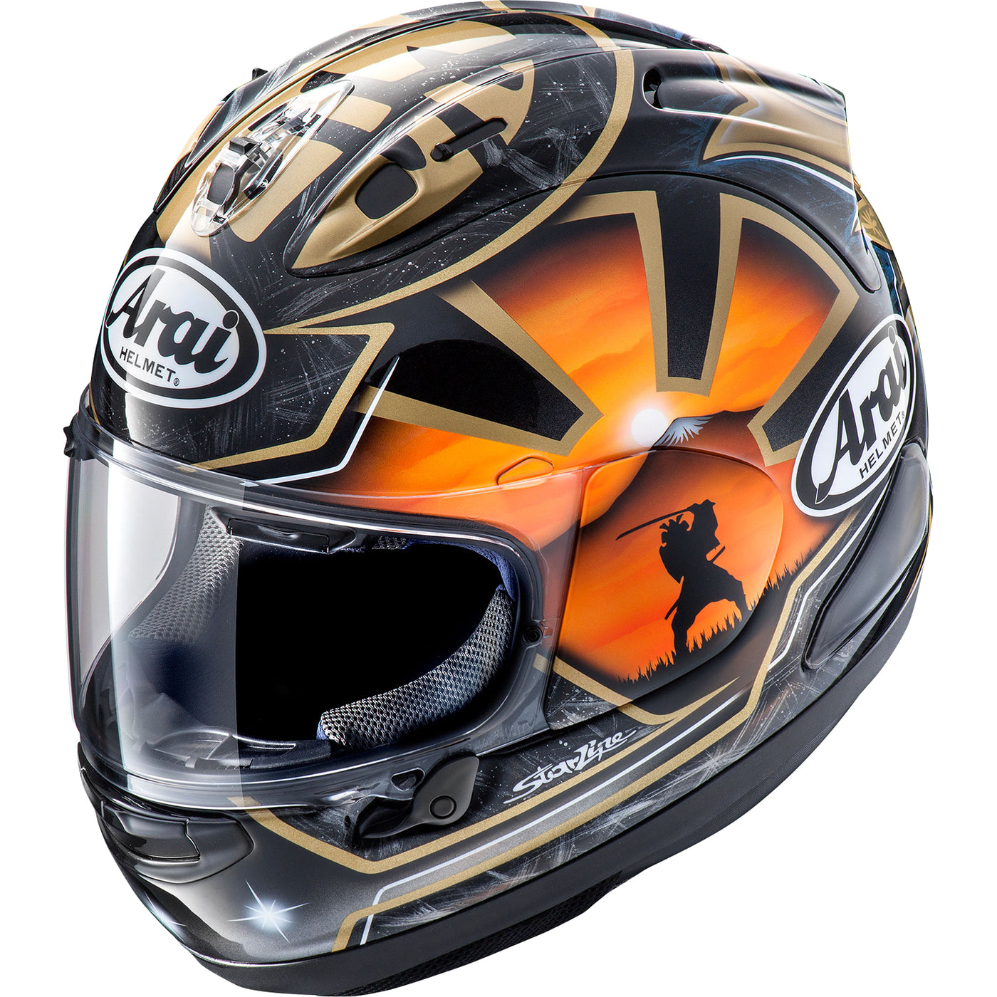 Arai Corsair-X Dani Samurai-2 Helmet Black - Front Side View