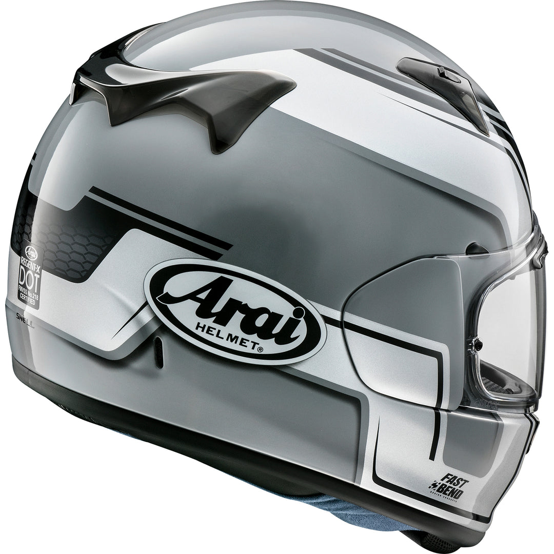 Arai Regent-X Bend Helmet Silver - Rear Side View