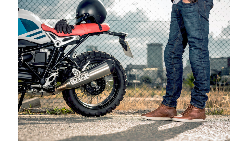 Alpinestars J-Cult DRYSTAR® Shoes - Lifestyle Low Shot of Rider Wearing Shoes