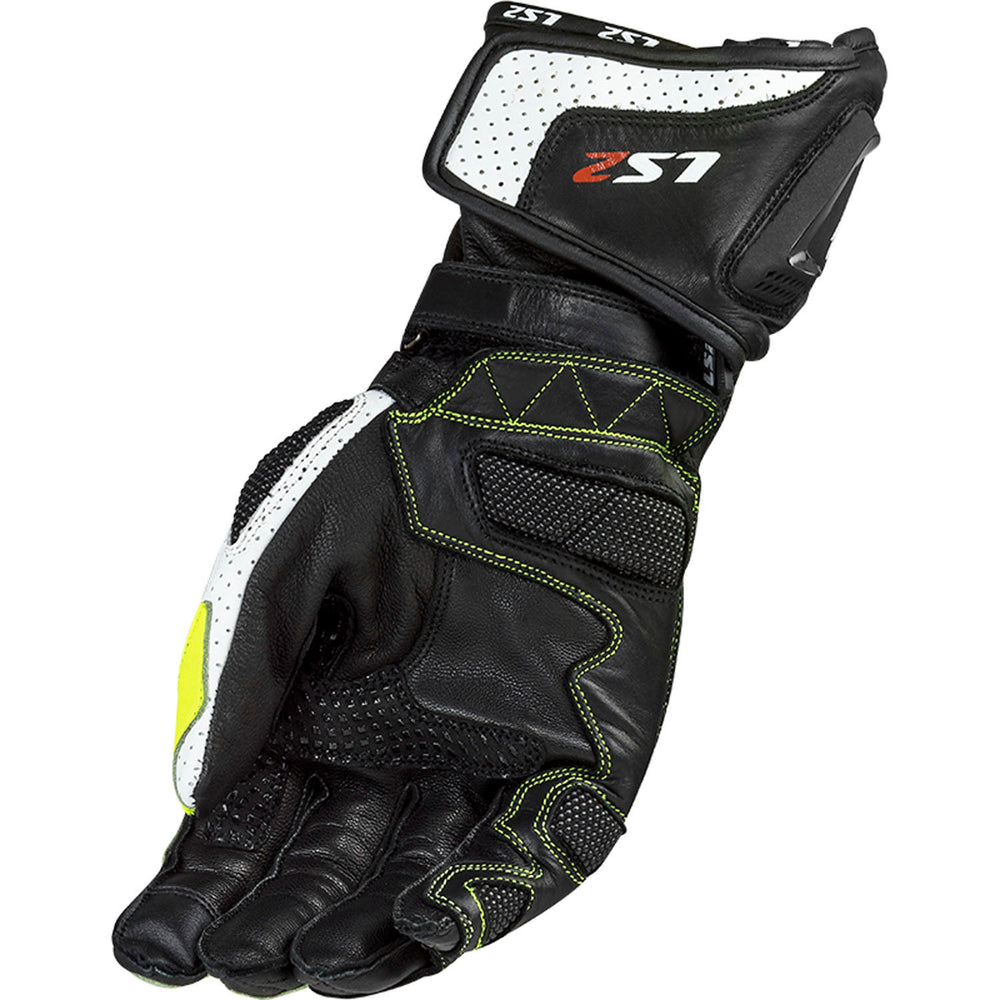 LS2 Helmets Swift Men's Motorcycle Glove Black/Hi-Viz - Palm View