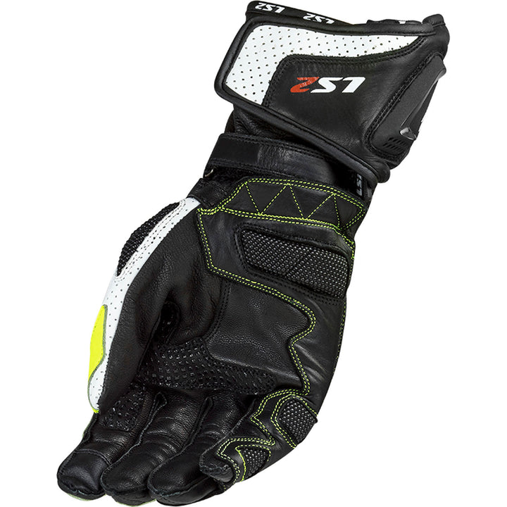 LS2 Helmets Swift Men's Motorcycle Glove Black/Hi-Viz - Palm View
