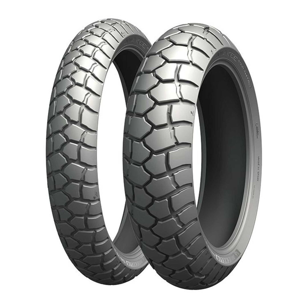 Michelin Anakee Adventure Tire - Angled Side View of Front and Rear