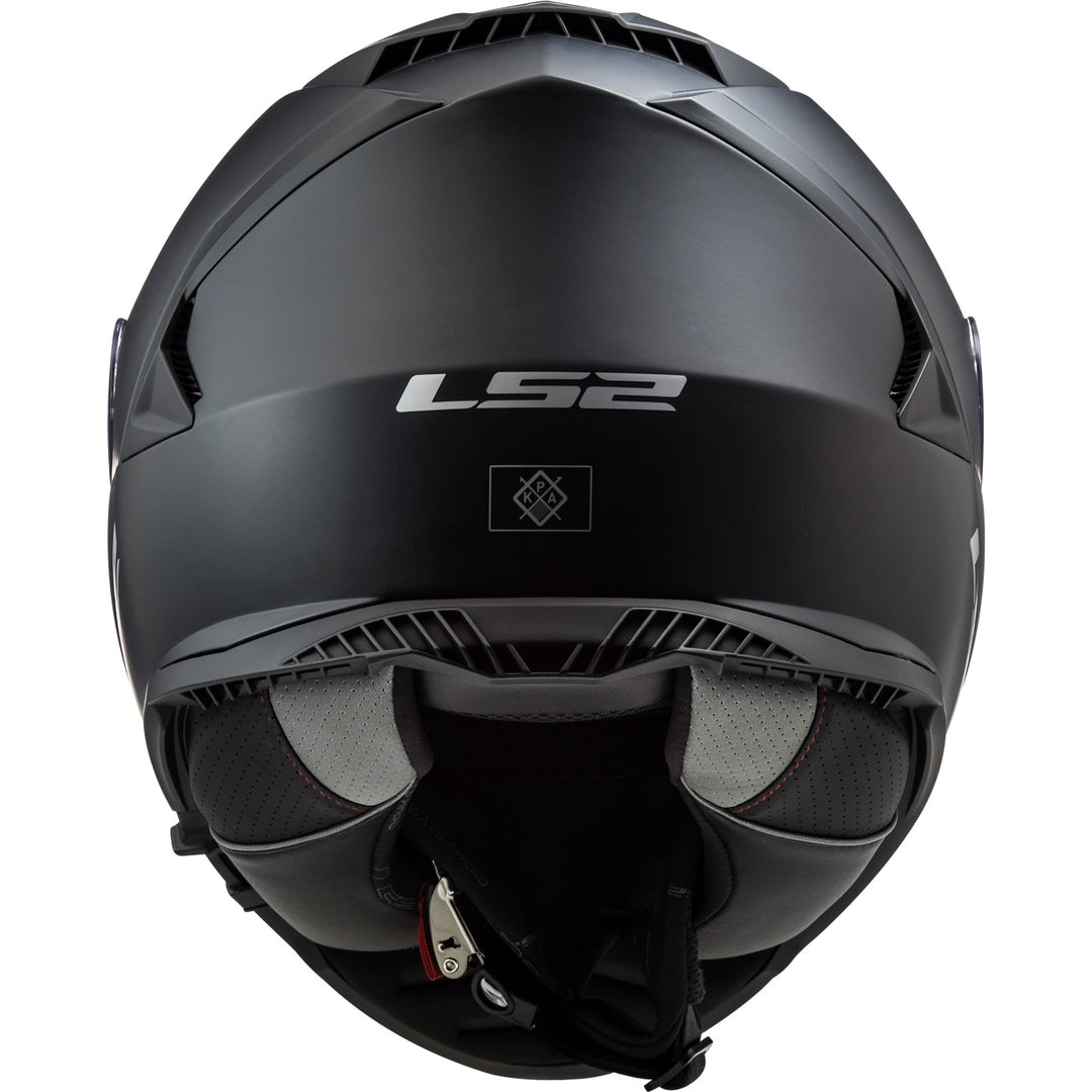 LS2 Helmets Assault Solid Motorcycle Full Face Helmet Matte Black - Rear View