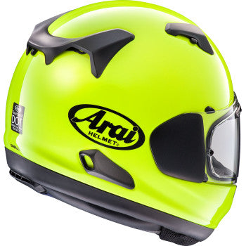 Arai Quantum-X Solid Helmet Fluorescent Yellow - Rear Side View