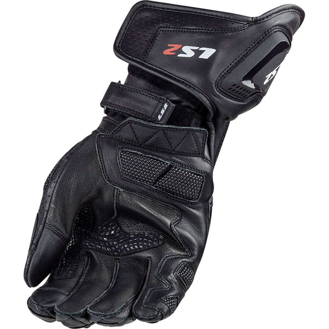 LS2 Helmets Swift Men's Motorcycle Glove Black - Palm View