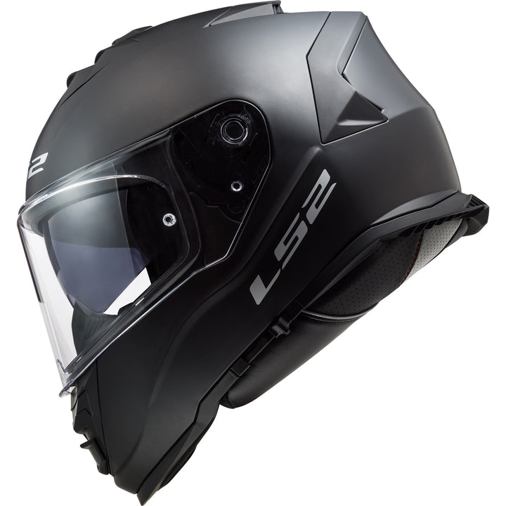 LS2 Helmets Assault Solid Motorcycle Full Face Helmet Matte Black - Side View