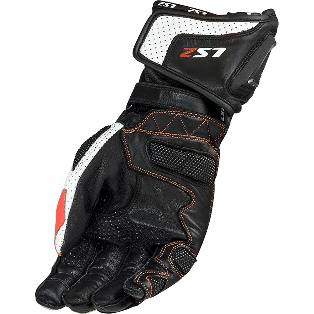 LS2 Helmets Swift Men's Motorcycle Glove Black/Red - Palm View