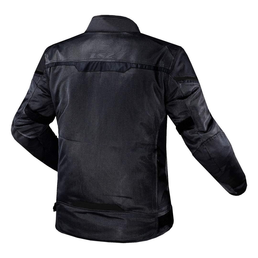 LS2 Helmets Riva Men's Motorcycle Jacket Black - Rear View