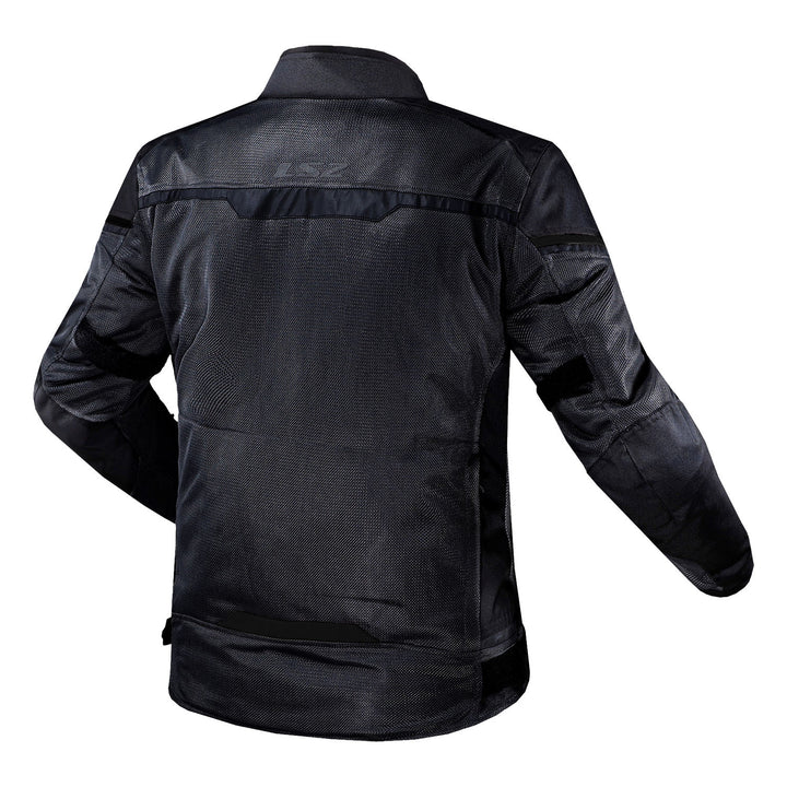 LS2 Helmets Riva Men's Motorcycle Jacket Black - Rear View